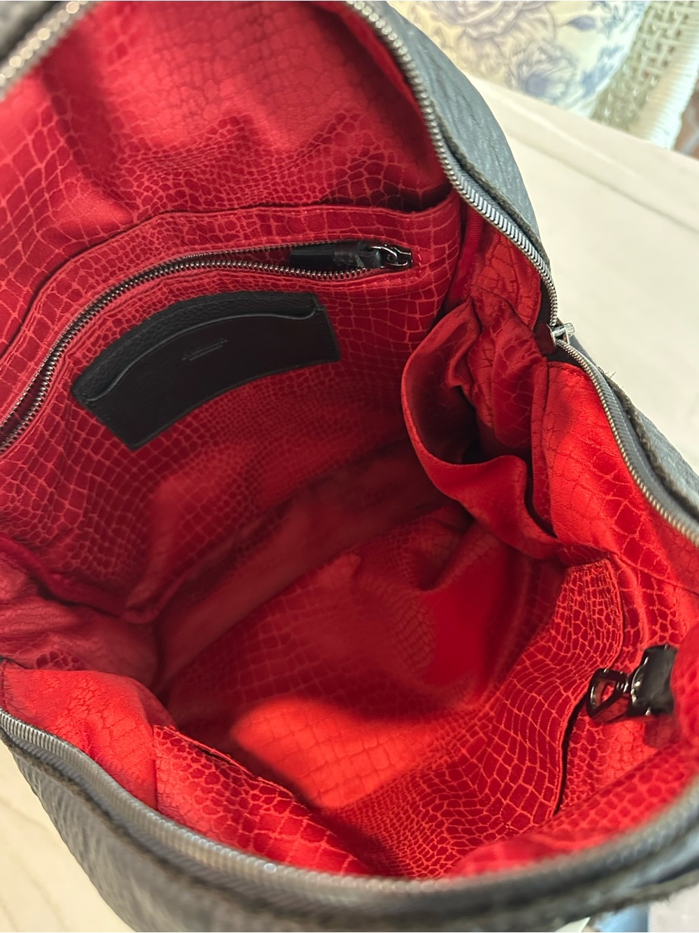 Hammitt Black Pebbled Leather Shane Backpack with Chrome Details - Picture 4 of 5